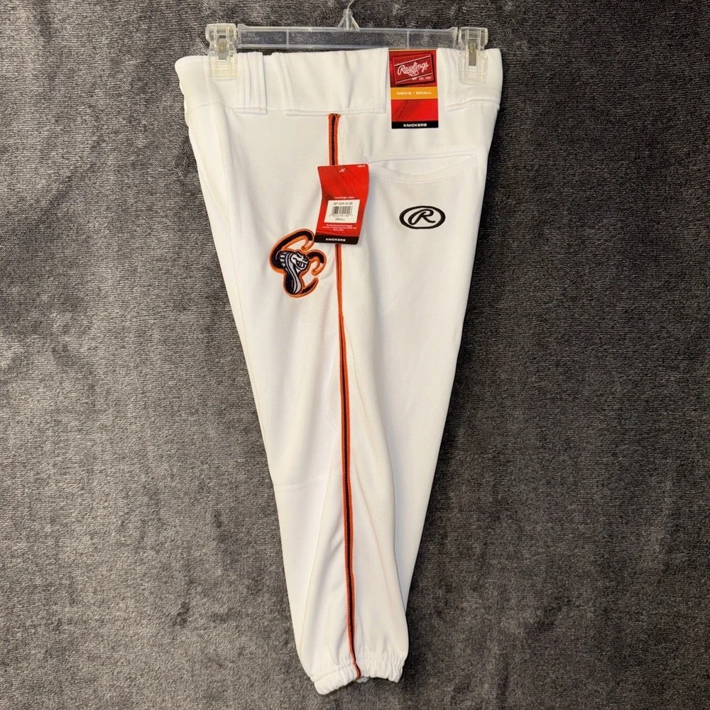 NWT Rawlings Baseball Pants Men Small White Knicker BP150K Piping Cobra Logo